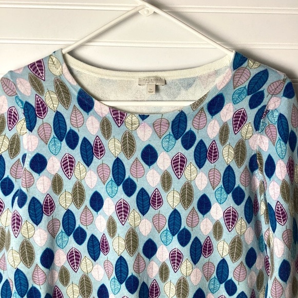 Talbots Long Sleeve Lightweight Colorful Leaves Sweater Size S/P - Picture 3 of 12